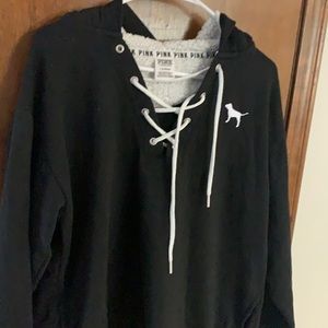 Pink fleece hood sweatshirt